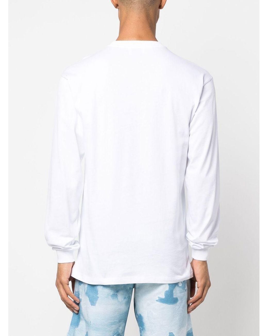 BLUE SKY INN White Logo Long Sleeve T-shirt for men