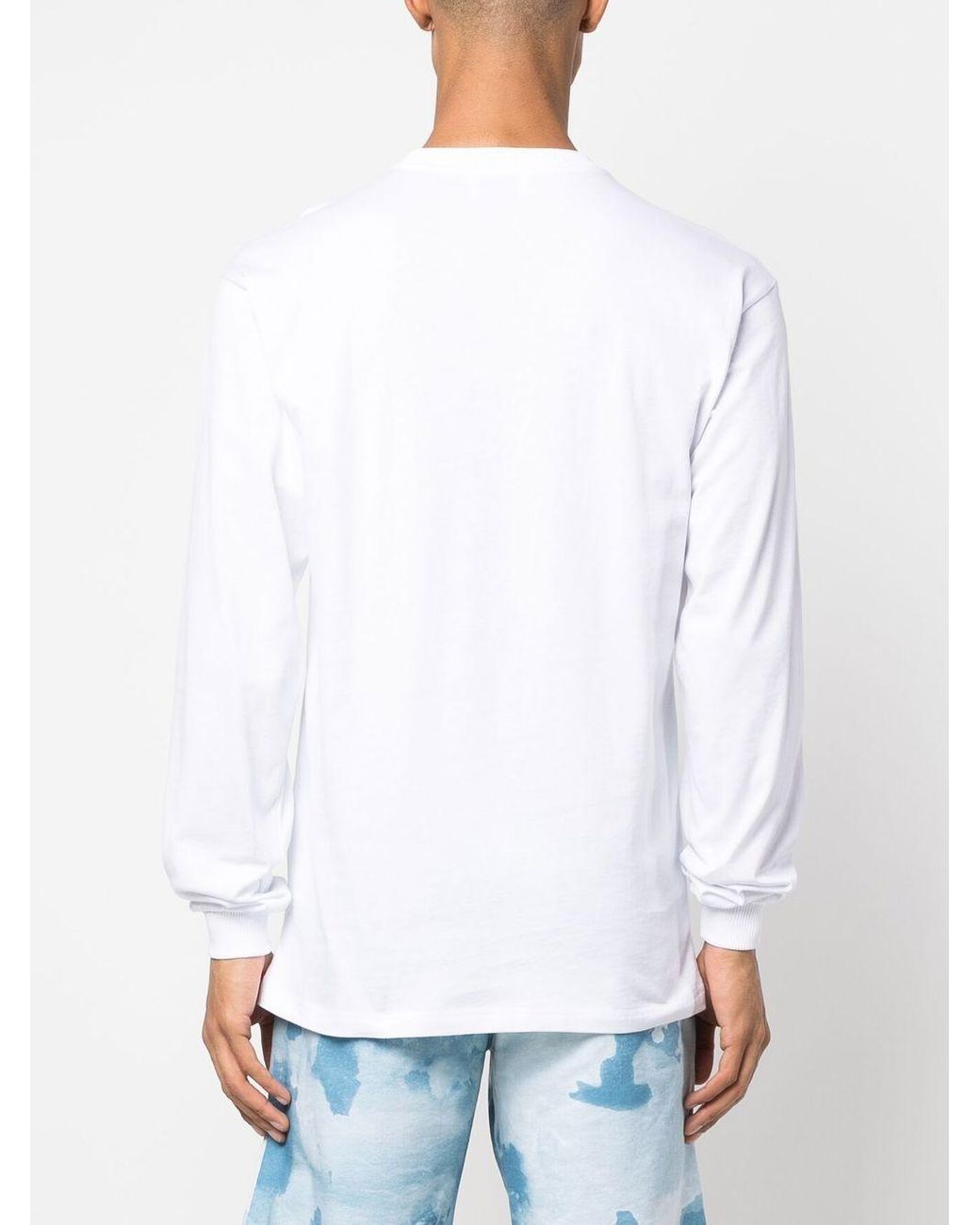 BLUE SKY INN White Logo Long Sleeve T-shirt for men