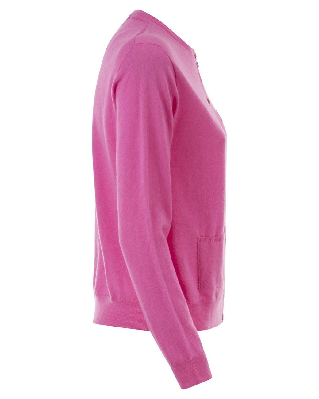 Vanisé Pink Cashmere Cardigan With Patch Pockets