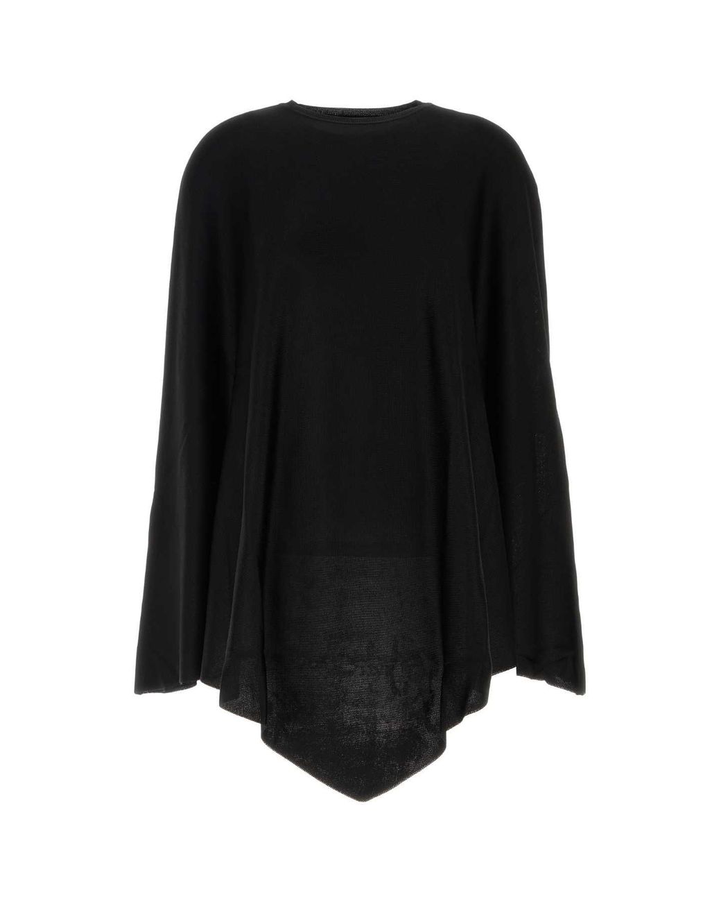 Balenciaga Black Stretch Viscose Blend Cape