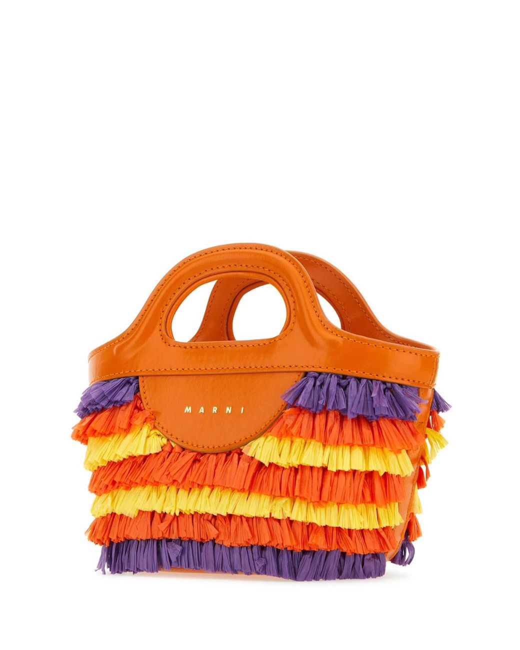 Marni Orange Fabric Micro Tropicalia Summer Handbag