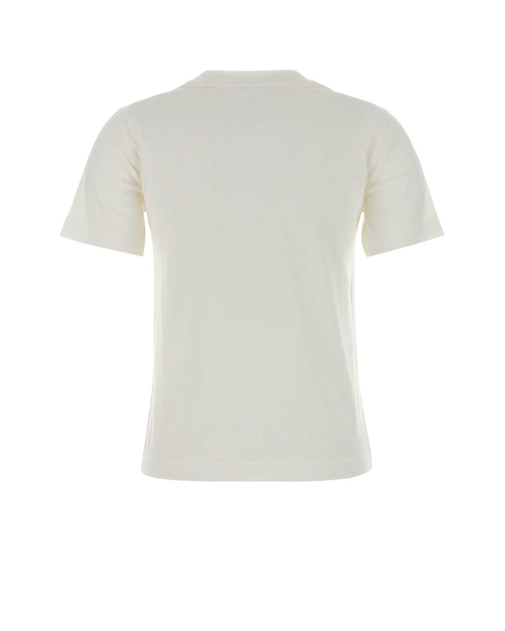 Burberry White 100% Cotton T-Shirt