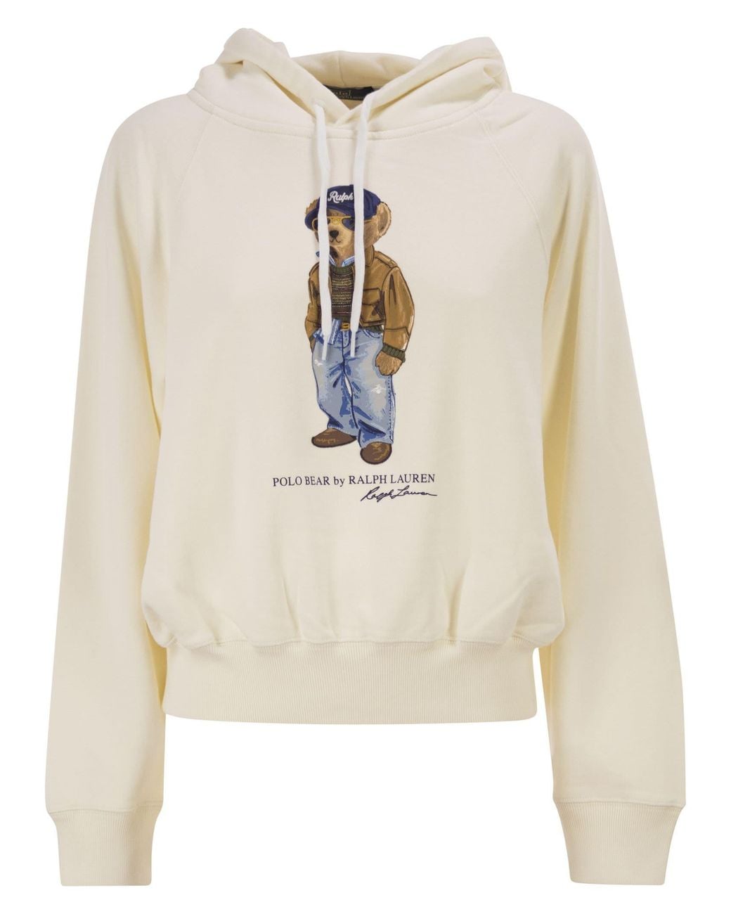 Polo Ralph Lauren White Polo Bear Hooded Sweatshirt