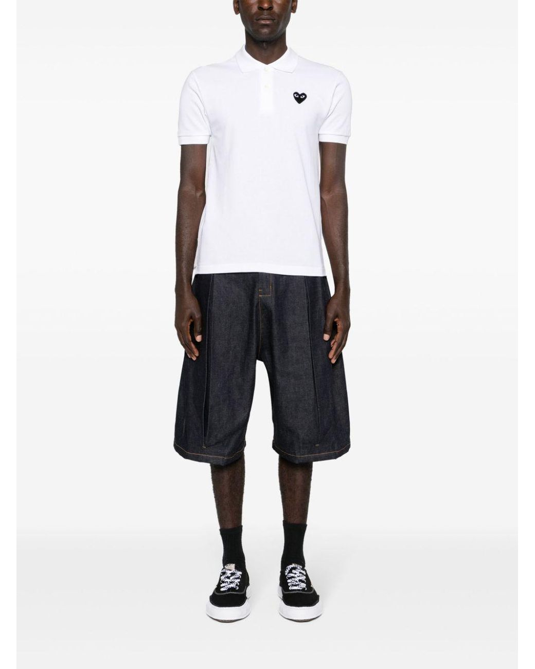 Comme des Garçons White T-Shirt Emblem Knit
