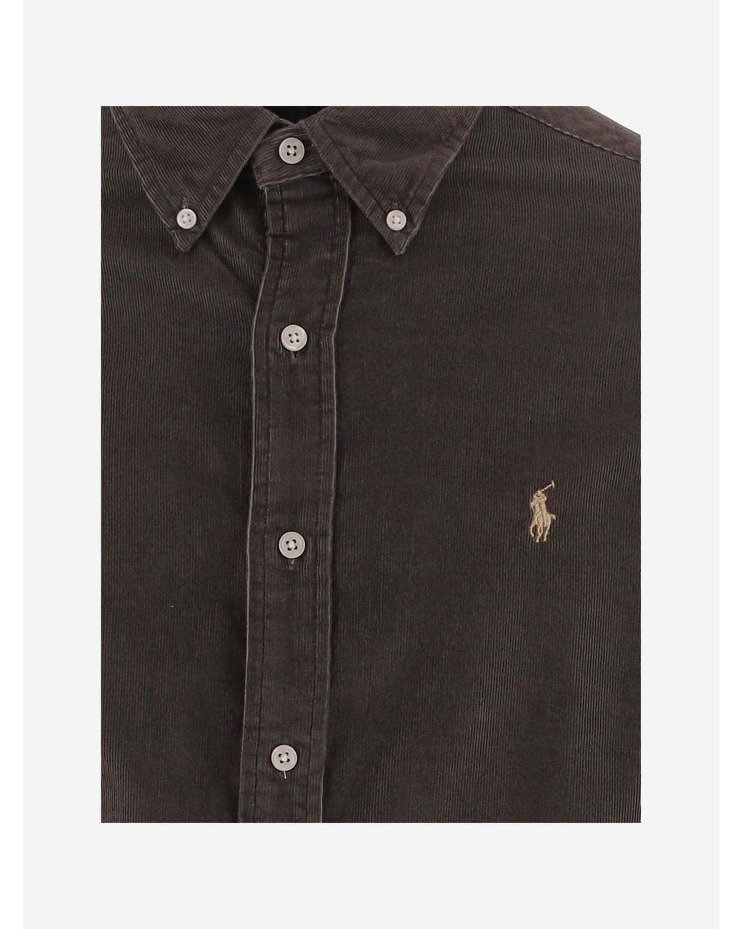 Polo Ralph Lauren Brown Ribbed Velvet Shirt