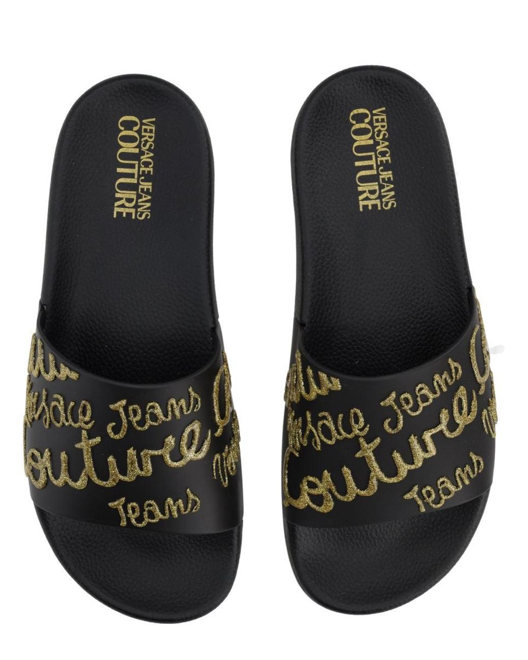 Versace Jeans Couture Black Elastane Flat