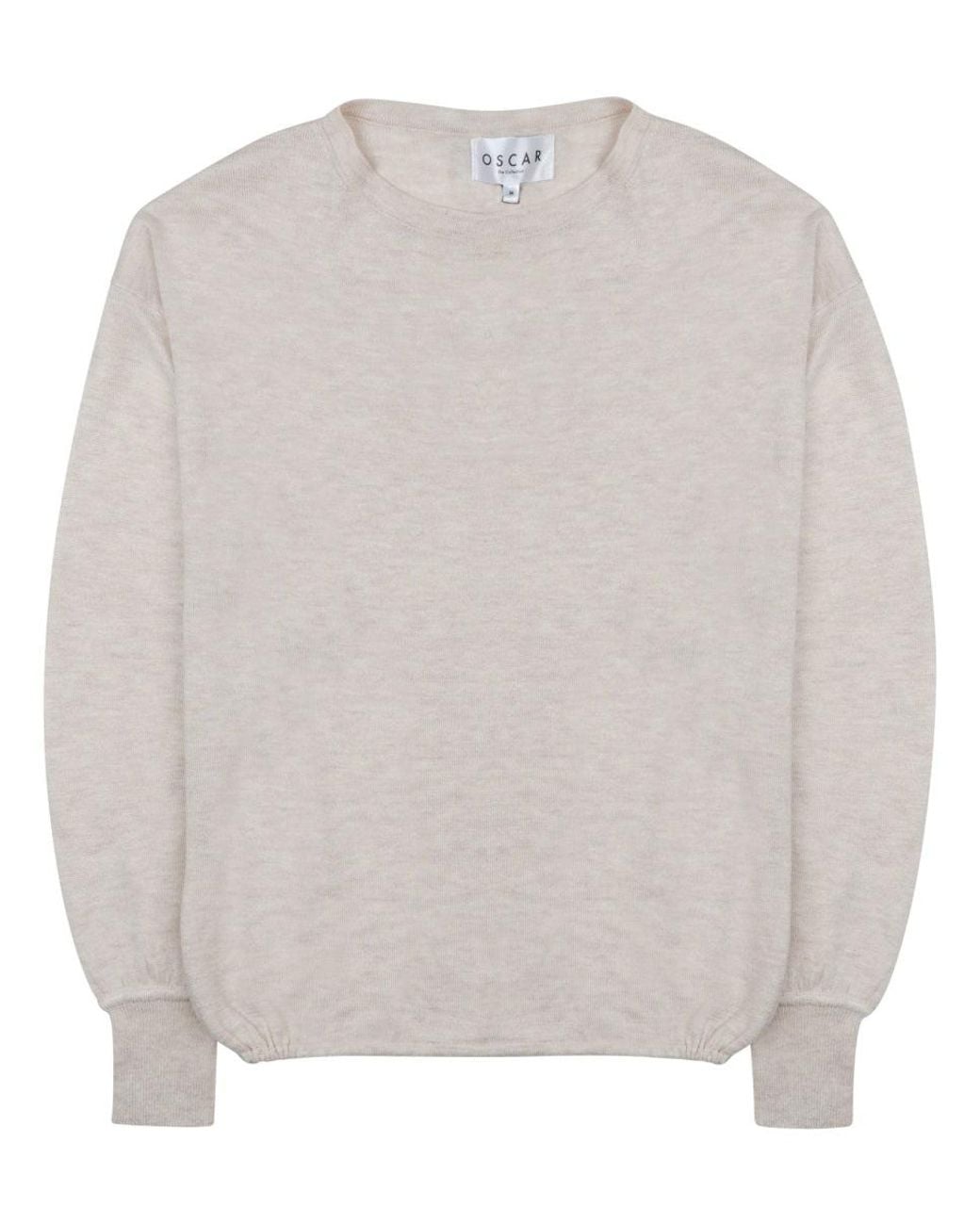 OSCAR THE COLLECTION White Wool-Silk Blend Knit Top