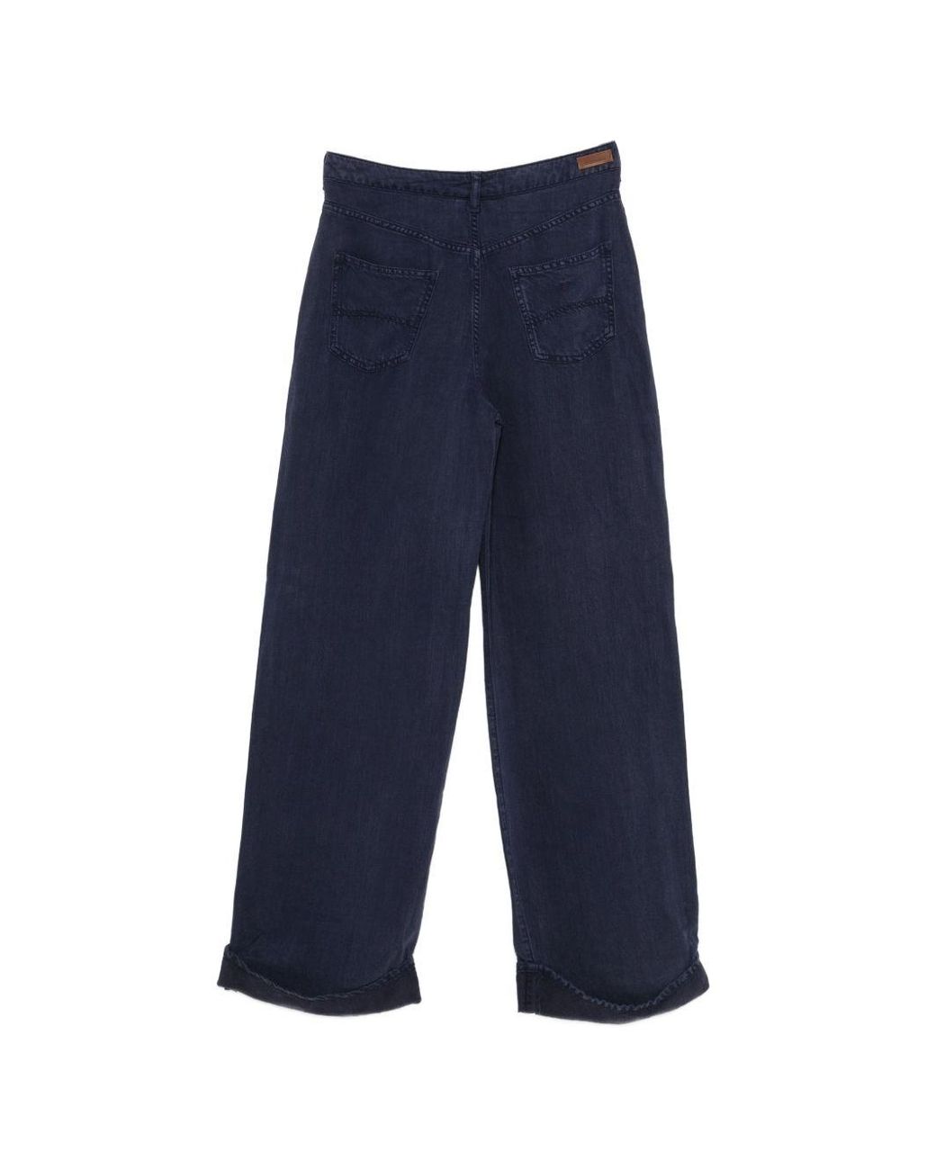 Emporio Armani Blue Linen Blend Trousers