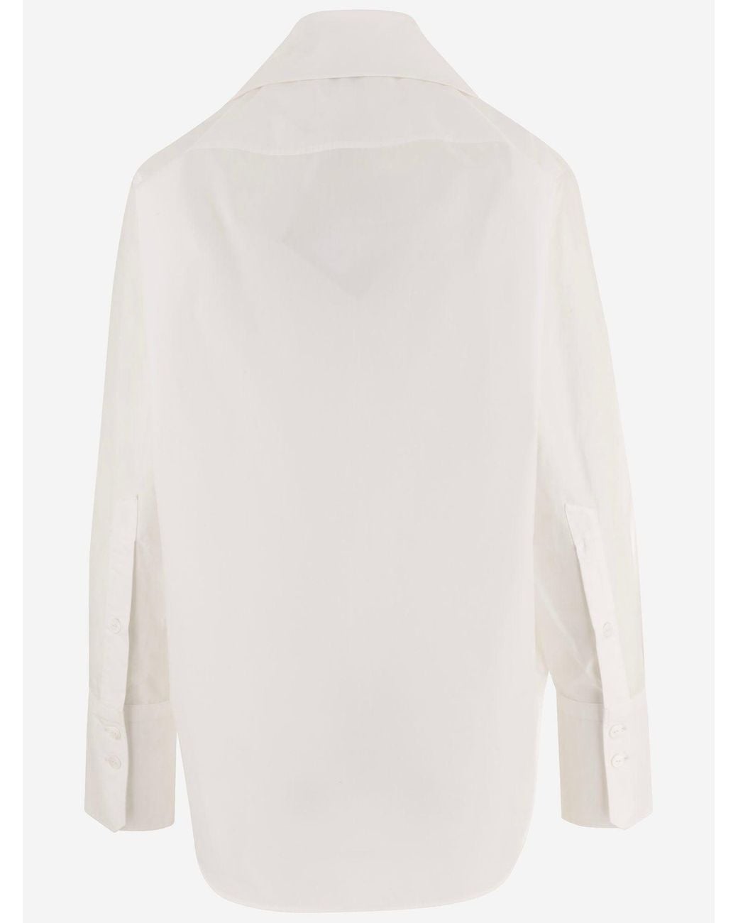 Patou White Cotton Blouse With Knotted Collar Organic Shirt