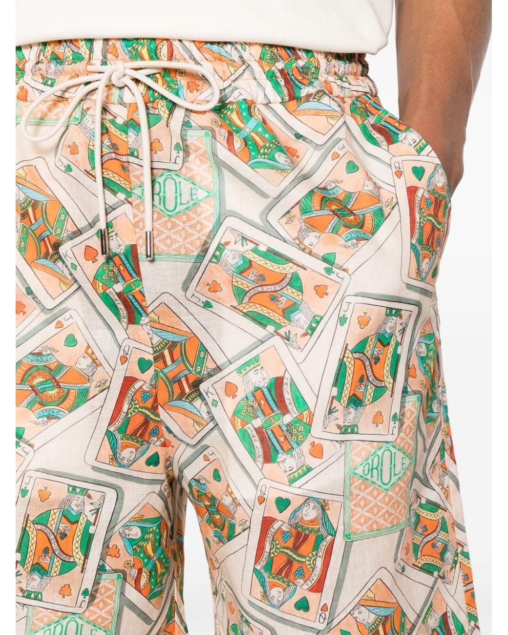 Drole de Monsieur Natural Jeu De Cartes Linen Blend Shorts for men