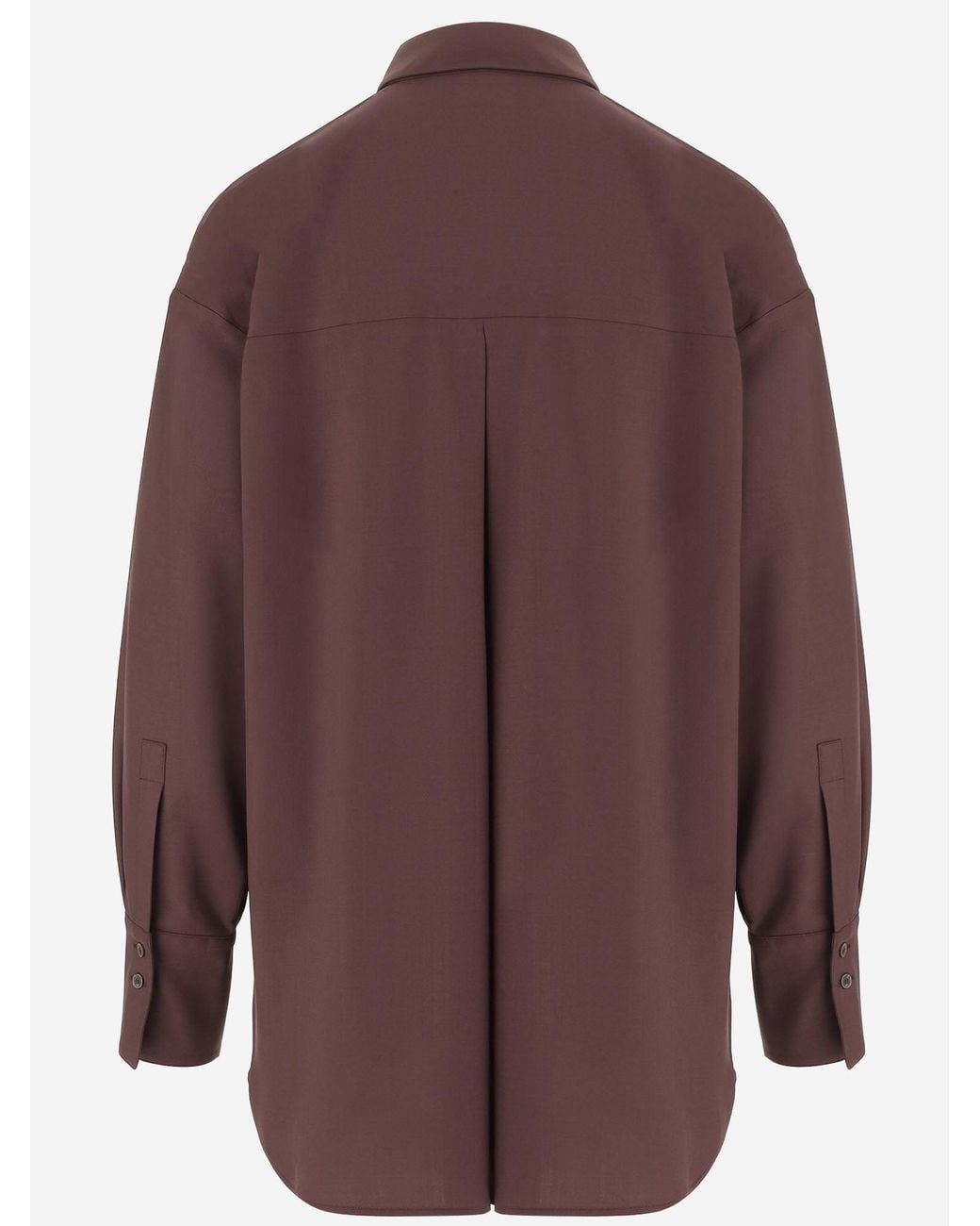 QL2 Donna Brown Stretch Wool Blend Shirt