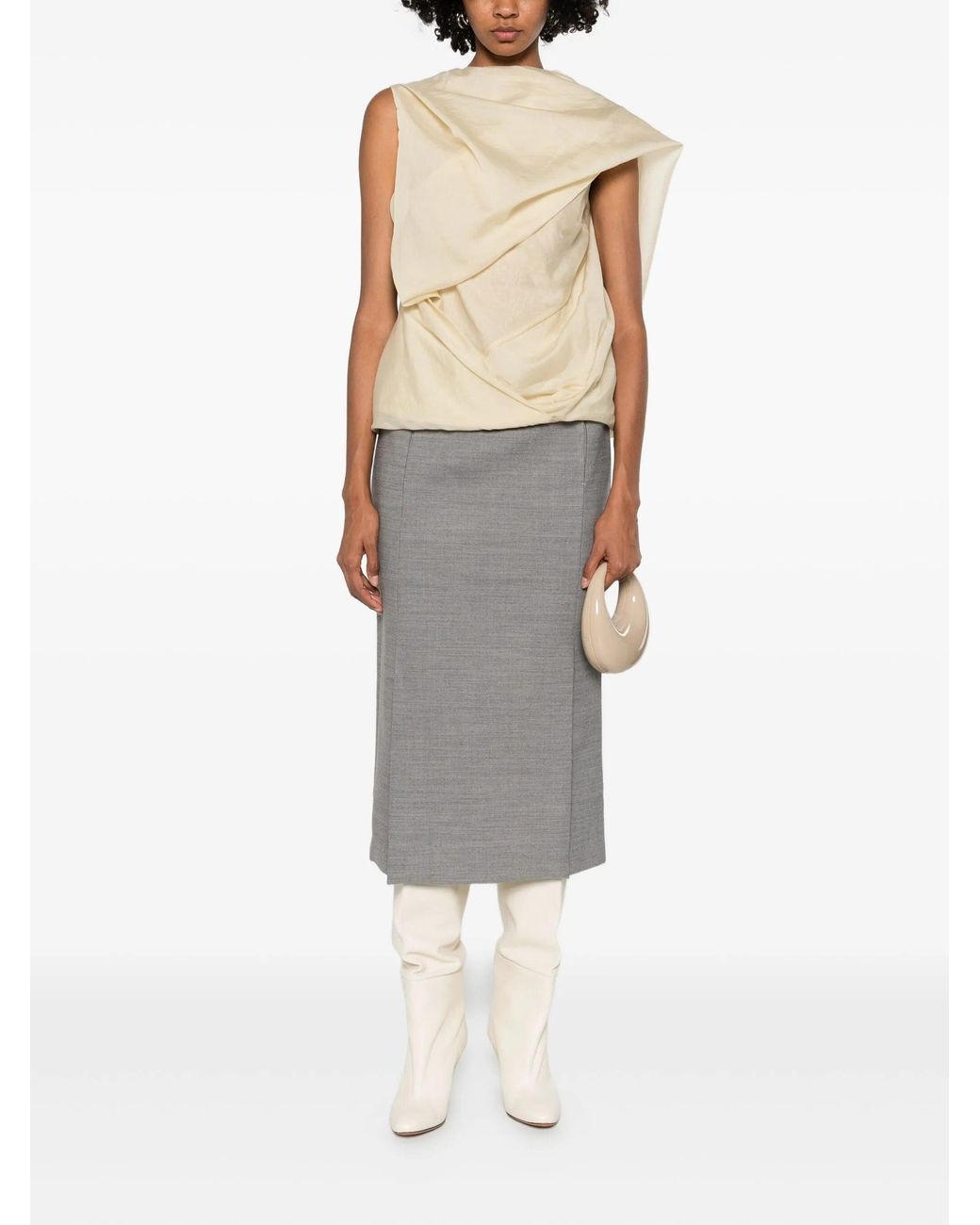 Entire studios Natural Side Drape Top Soft Tan