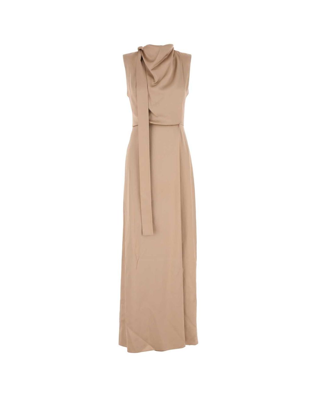 Fendi White Satin Long Dress