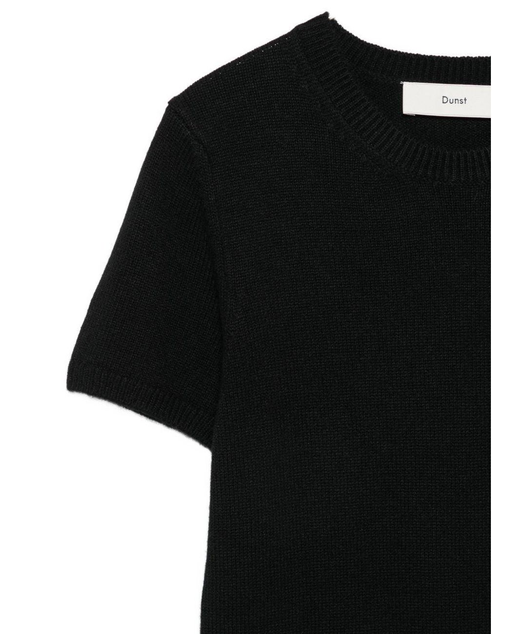 DUNST Black Wool Blend Crewneck Sweater