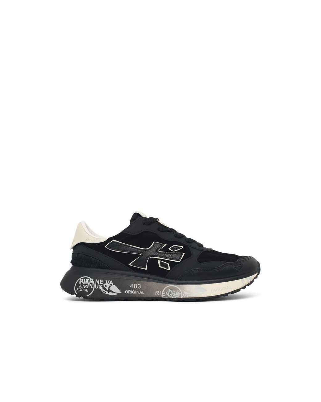 Premiata Black 'Lauryn' Suede Blend Sneakers