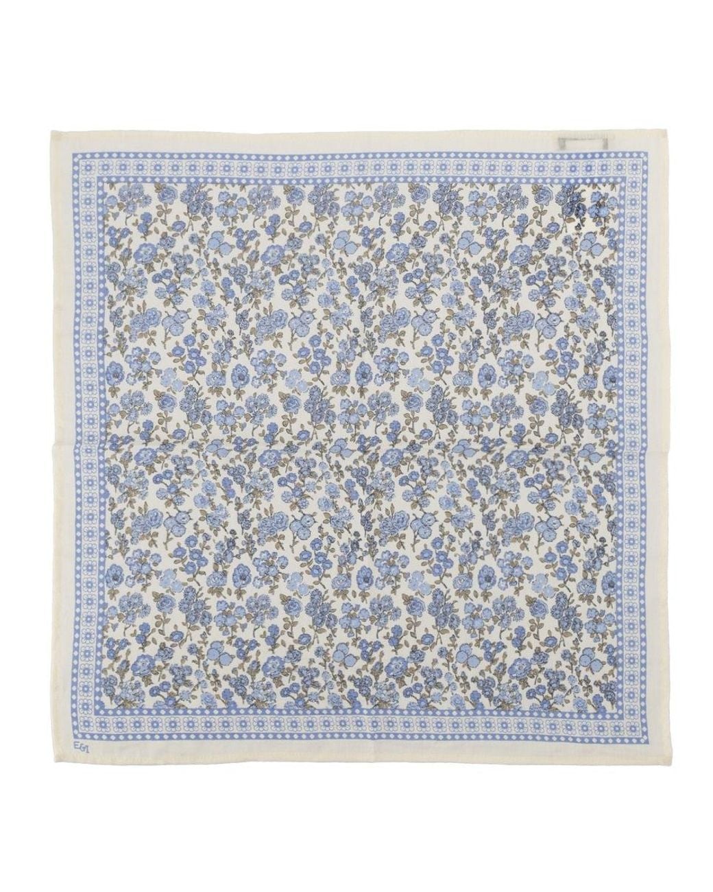 Emile Et Ida Blue Foulard Soie & Coton Imprime