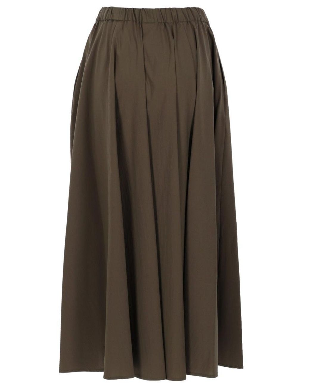 Aspesi Green Solid Midi Skirt