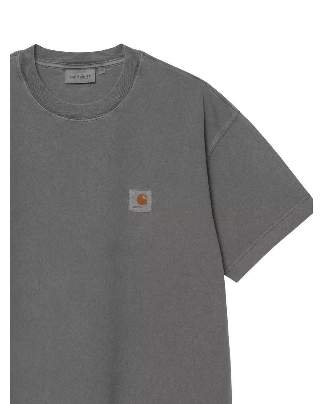 Carhartt Gray Logo Cotton T Shirt
