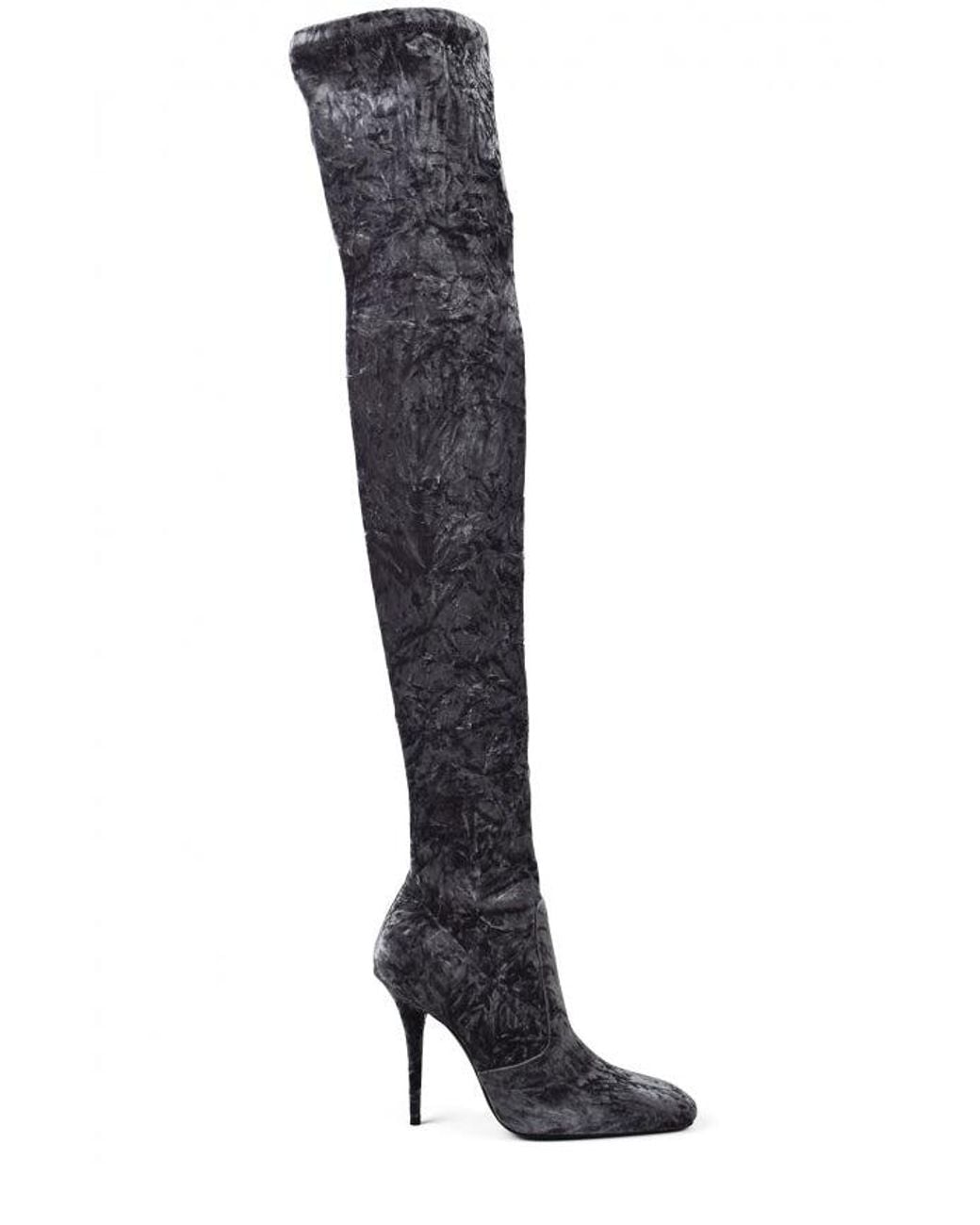 Saint Laurent Black Talia Thigh-High Boots