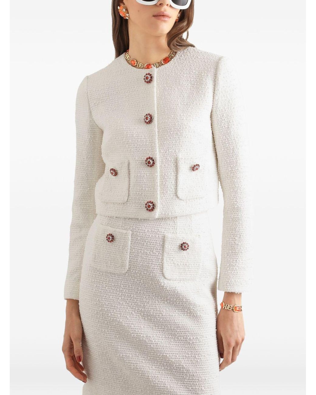 Dolce & Gabbana White Cotton Jacket