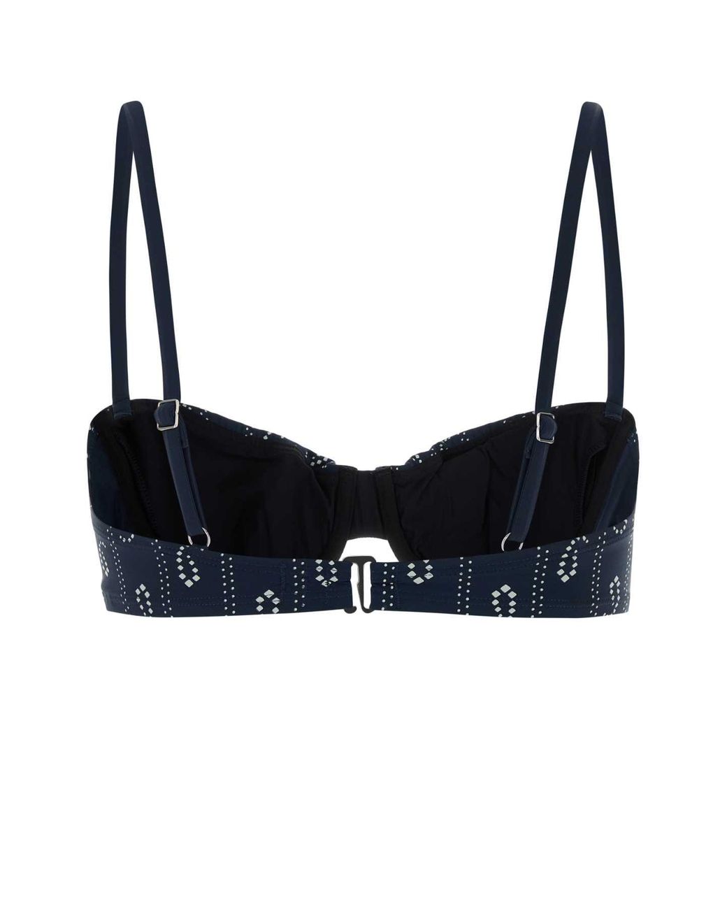 Tory Burch Blue Printed Stretch Nylon Bikini Top