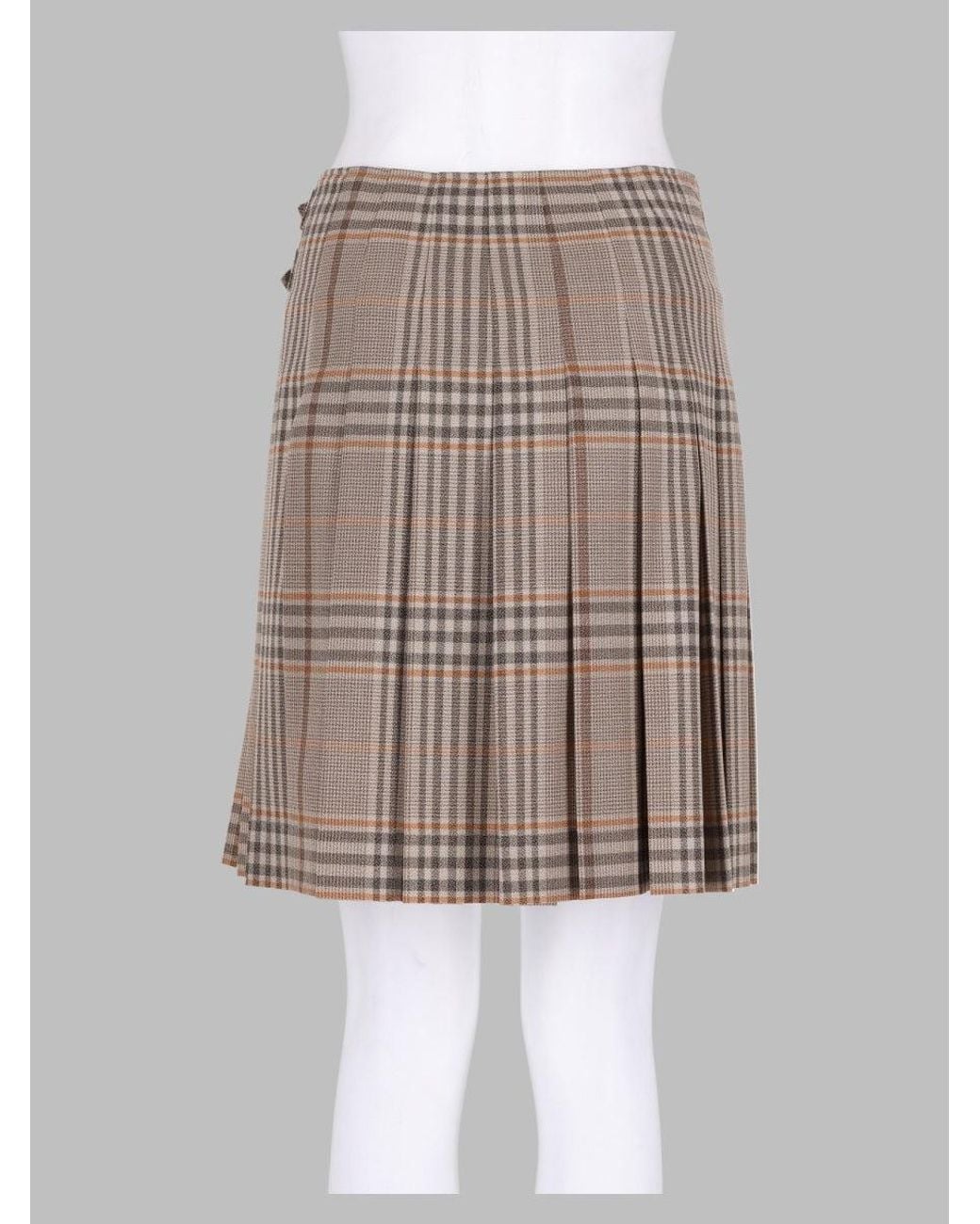 Burberry White Check Mini Skirt