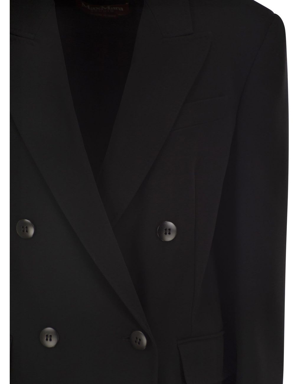 Max Mara Black Maxmara Studio Mstbaobab – Double-Breasted Triacetate And Polyester Blazer