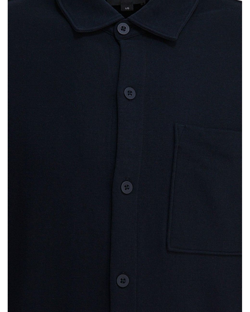 Vince Blue Cotton Suede Overshirt Jacket