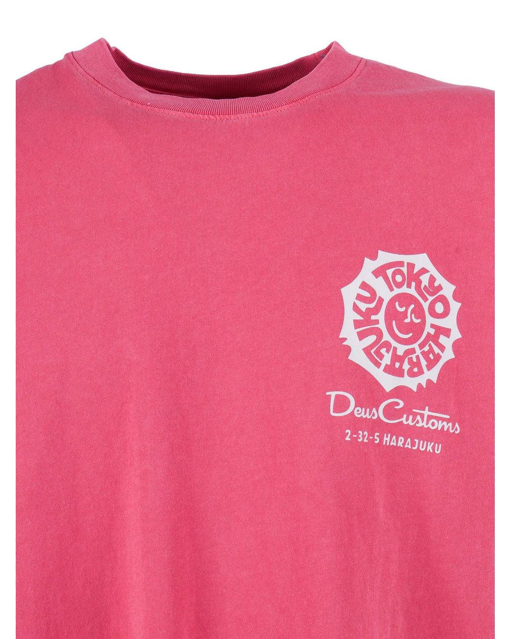 Deus Ex Machina Pink Tokyo Address Tee for men