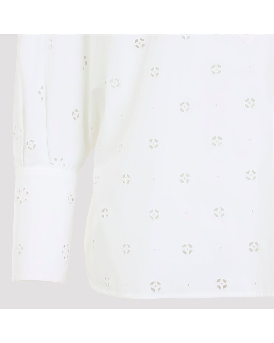 Céline White Embroidered Cotton Button-Up Shirt