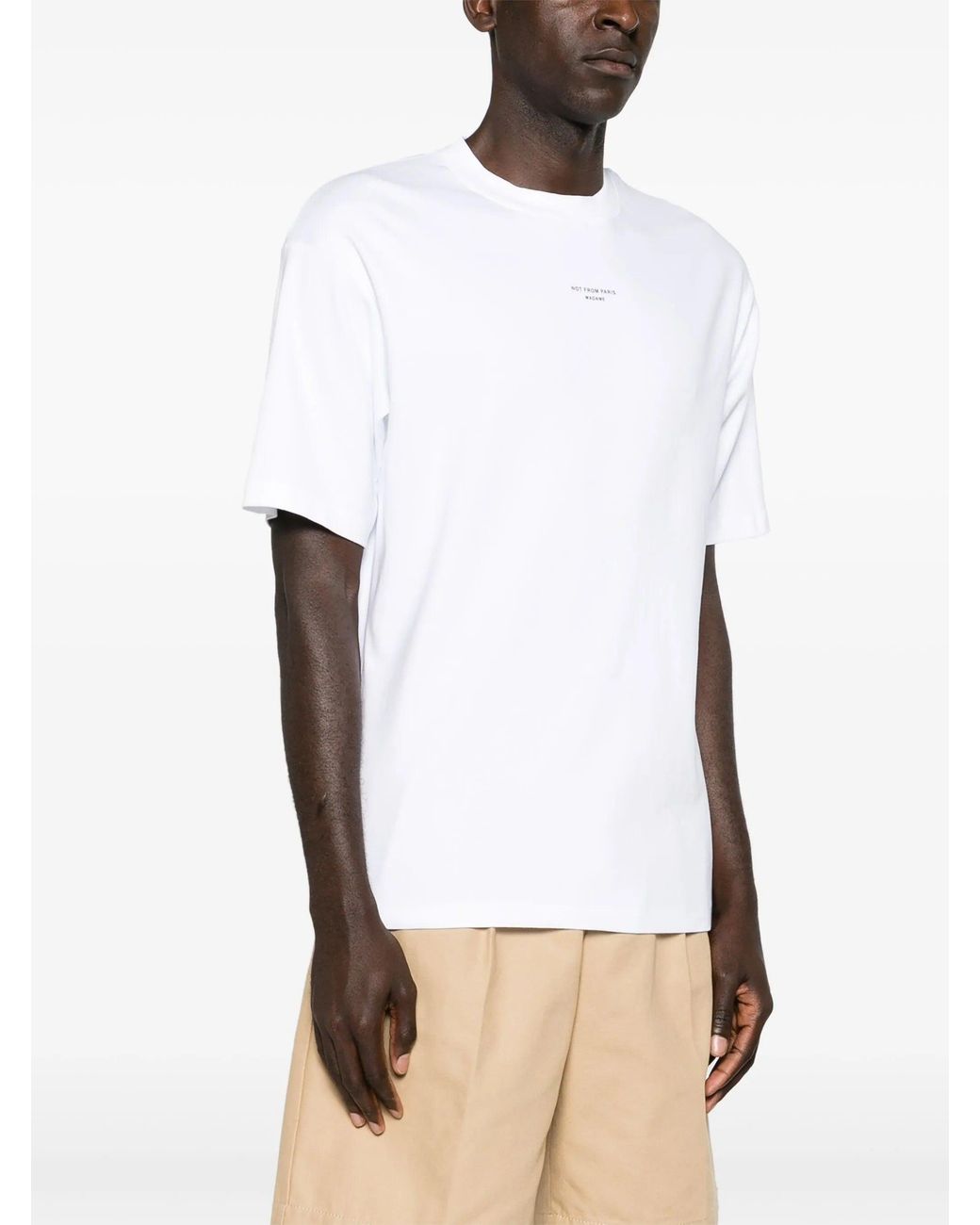 Drole de Monsieur White Le T Shirt Slogan Classique for men