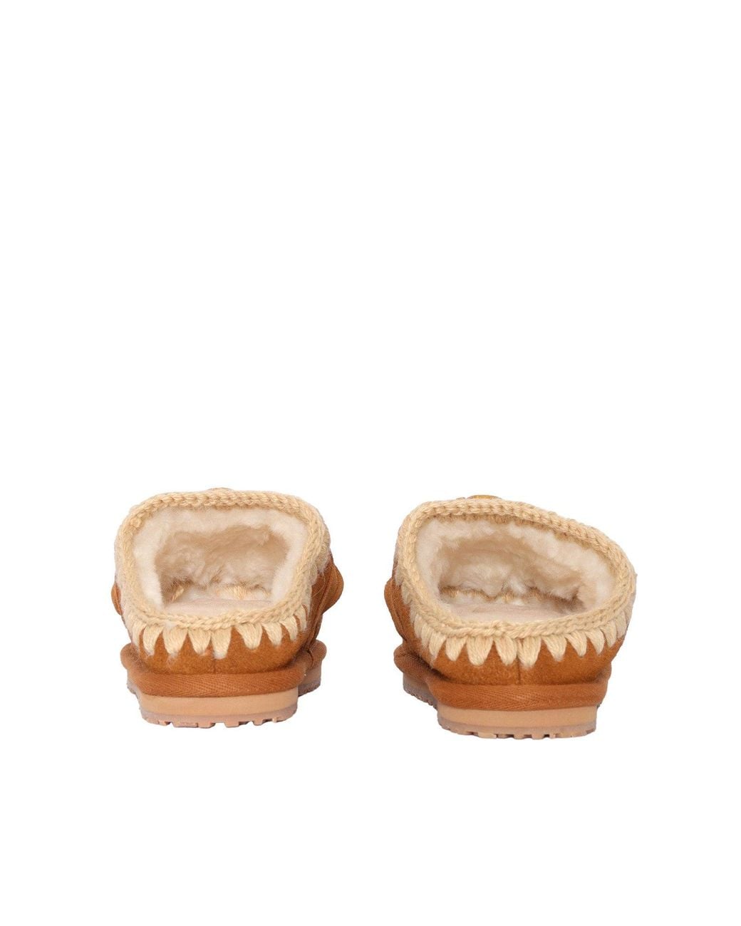 Mou Brown Children's Slipper Suede Letter Logo