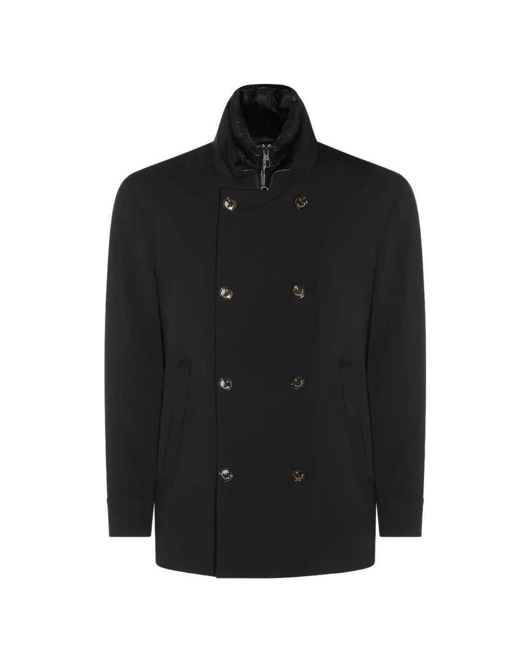 Montecore Black Double-Breasted High-Neck Coat