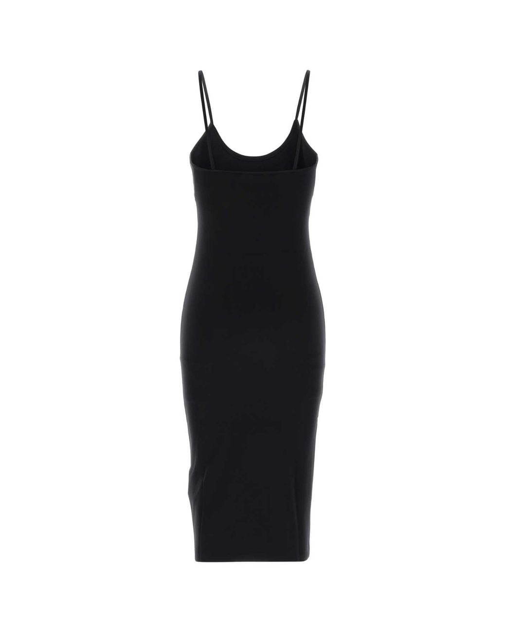 Off-White c/o Virgil Abloh Black Logo Scoop Neck Midi Dress