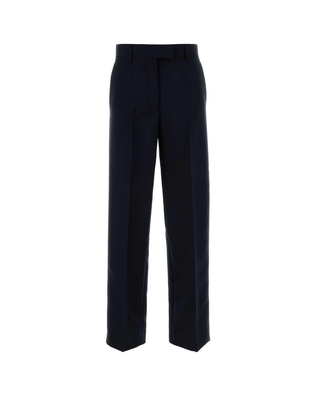 Miu Miu Blue Straight Flat Front Pants
