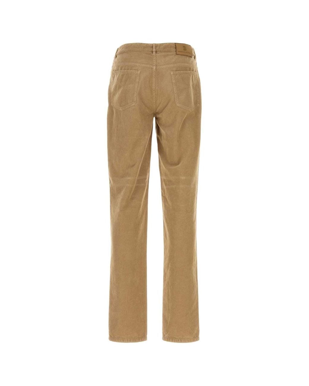 Brunello Cucinelli Natural Five-Pocket Cotton Corduroy Trousers for men