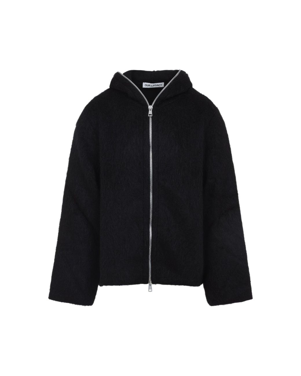 Our Legacy Wool Full Zip Hood Sweatshirt in Black | Lyst UK