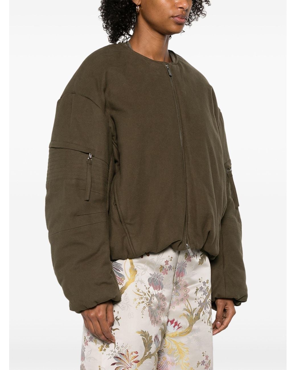 Helmut Lang Green Cocoon Bomber Jacket