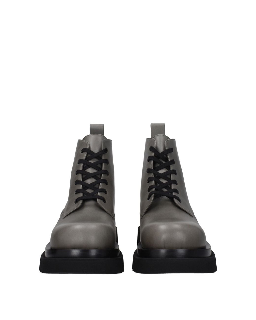 Bottega Veneta Gray Stivaletti Uomo Pelle Grigio/Asfalto for men