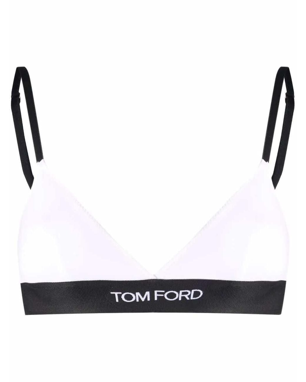 Tom Ford Black Triangle Bra With Logo Band