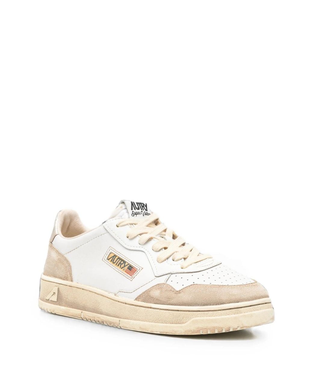 Autry White Sup Vint Low Leat/Suede