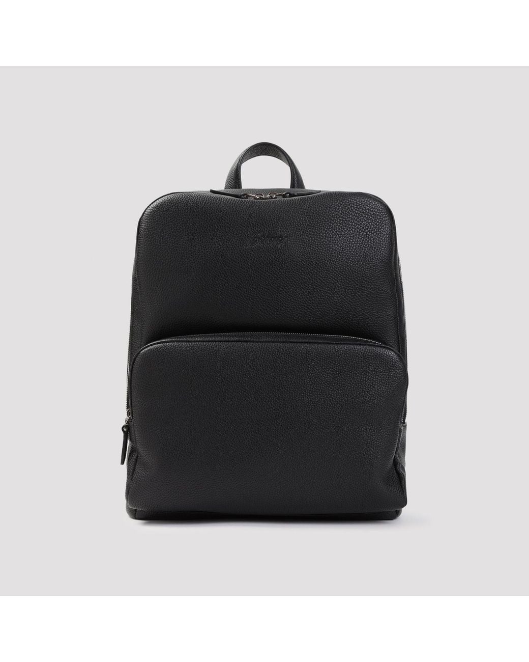 Brioni Black Zip Around Backpack for men