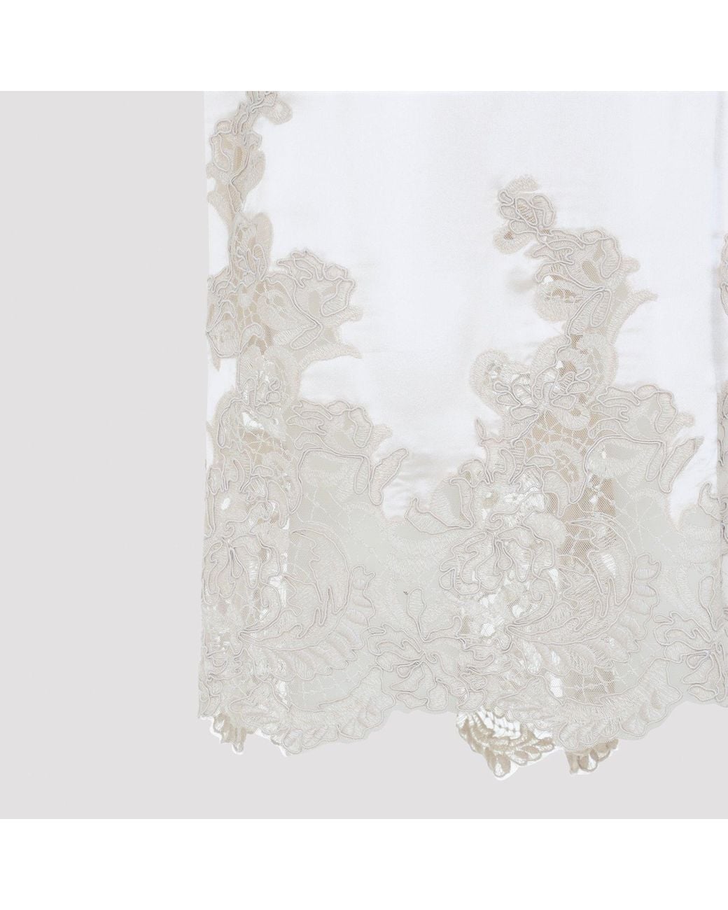 Ermanno Scervino White Nude Silk Midi Skirt