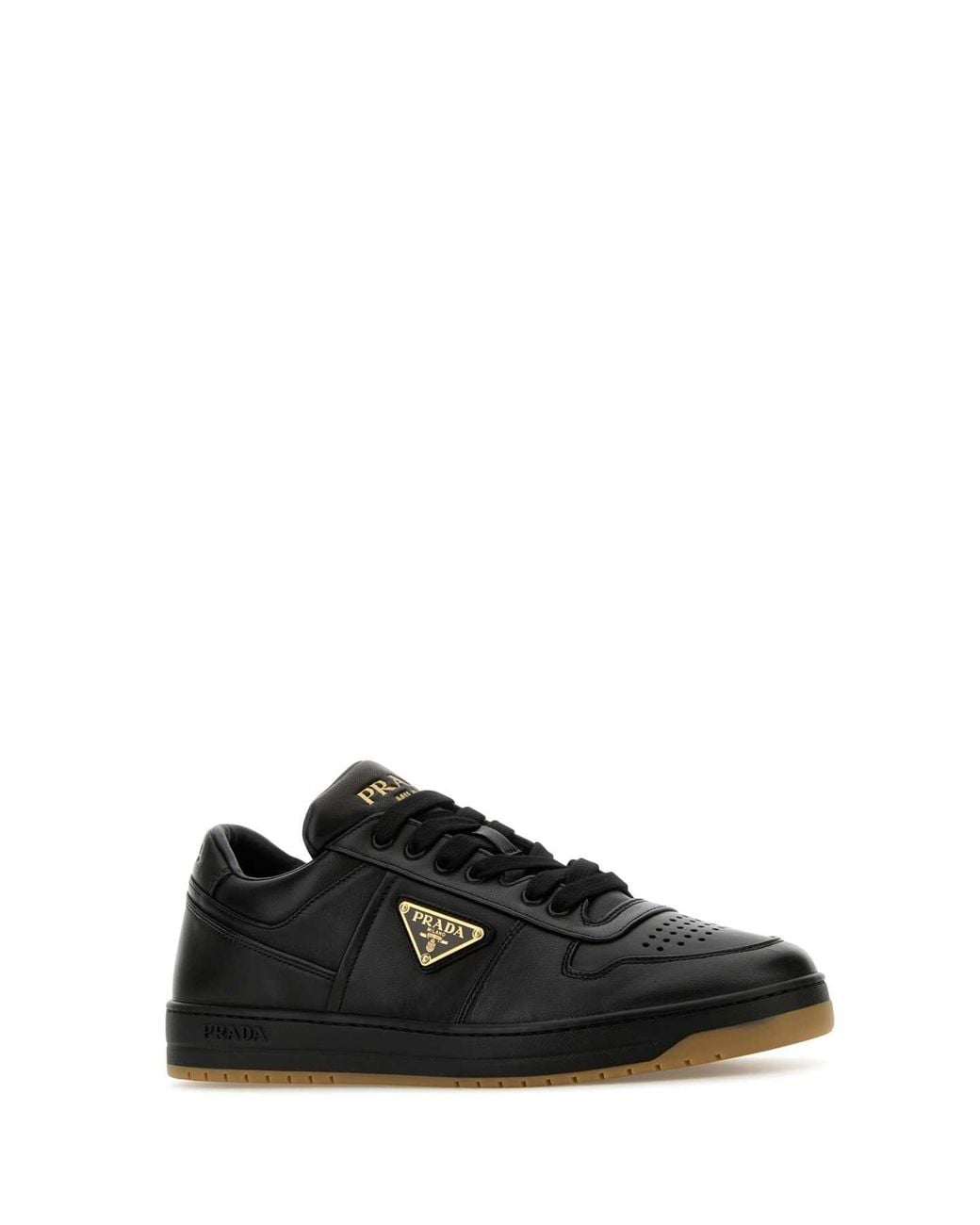 Prada Black Nappa Leather Downtown Sneakers for men