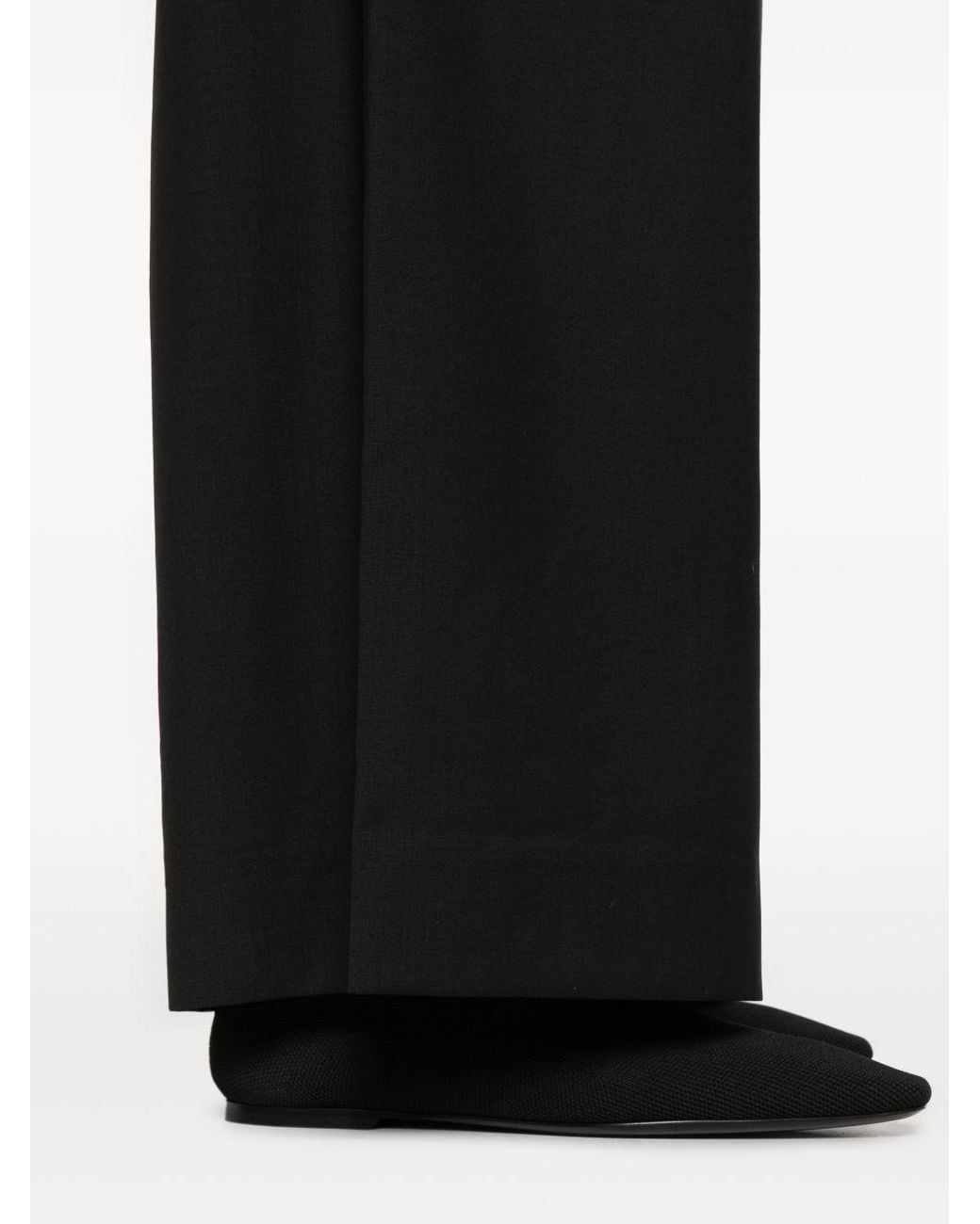 Totême Black Wool Drawstring Trousers