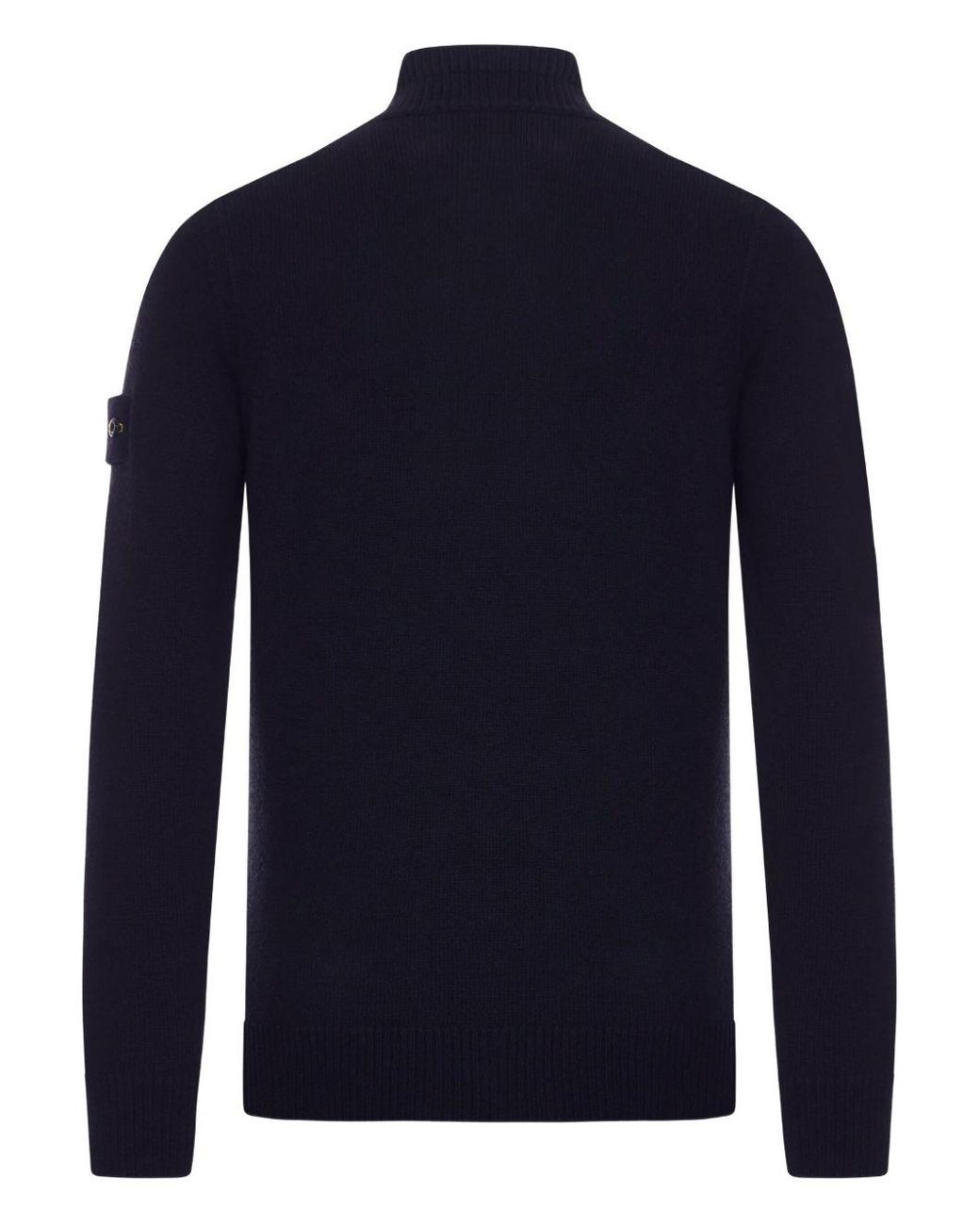 Stone Island Blue Wool Turtle-Neck Sweater for men