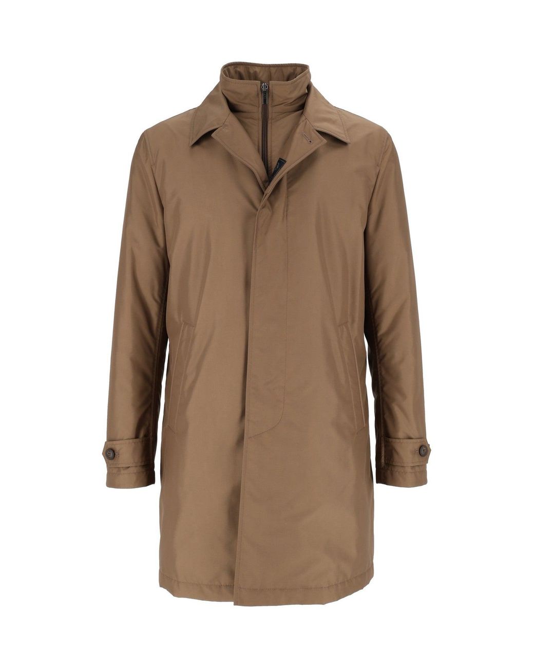 Fay Brown Morning Mid-Length Concealed-Zip Coat