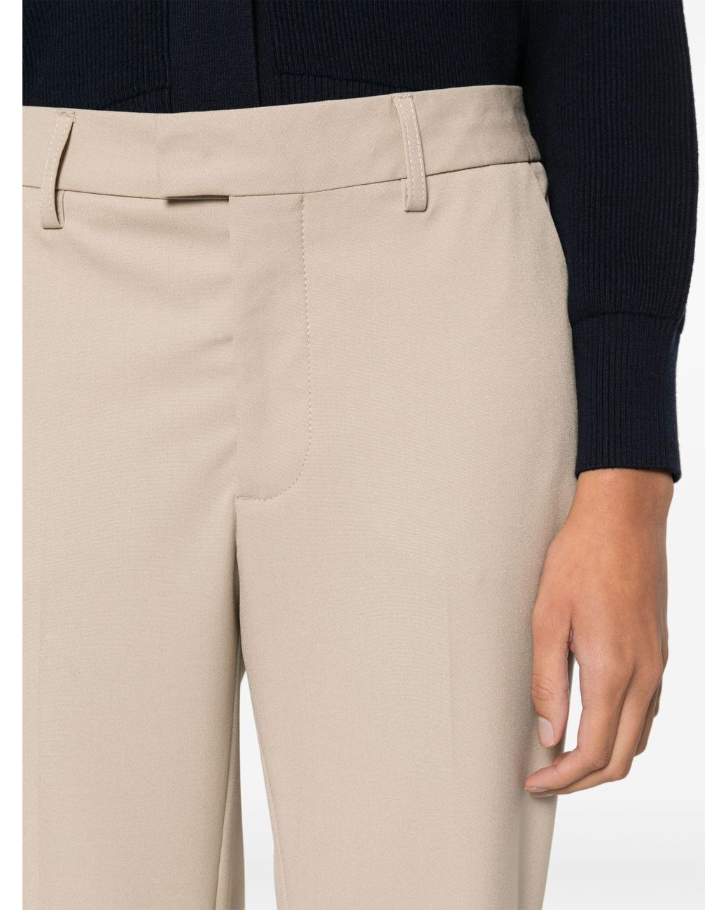 Closed Natural Wharton Cropped Flared Trousers