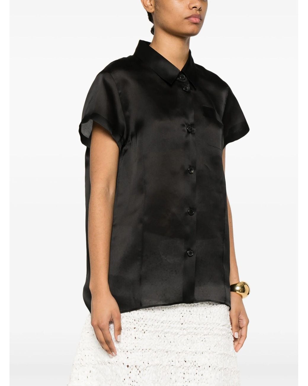Khaite Black Silk Shirt
