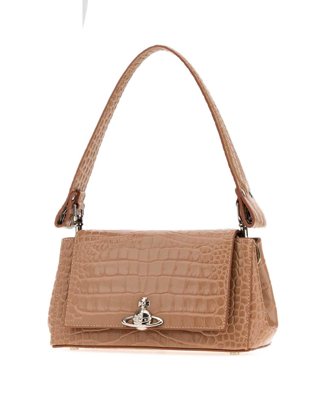 Vivienne Westwood Brown Camel Leather Medium Hazel Shoulder Bag